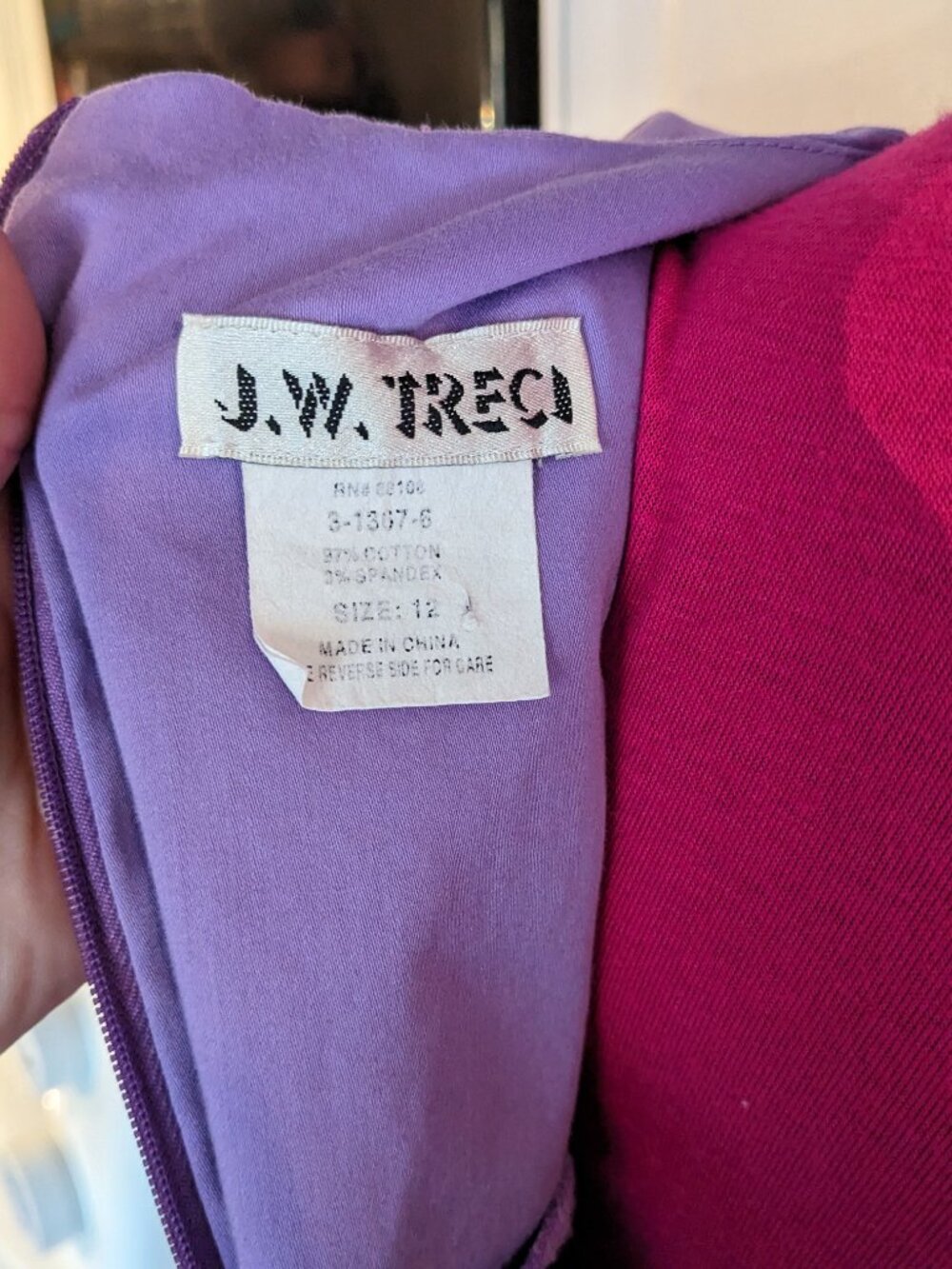 J.W. Treci Purple Sheath Dress Sz 12 - Picture 5 of 6
